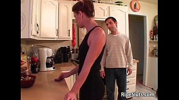 Slutty brunette MILF gets her tiny pussy