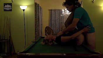 Play Hot MILF wife gets a hard handling on pool table. Huge tits rocking.