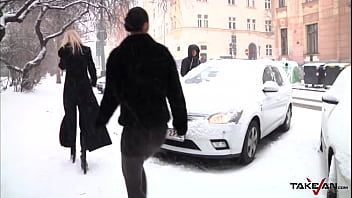 Play Three hotties sneaking amateur dude into the car for good fuck