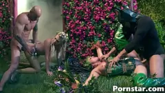 Play Cosplay Lesbian Orgy with Krissy Lynn and Pornstar Friends