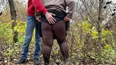 Play Homemade MILF with Hairy Pussy in Public Pantyhose