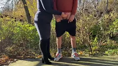 Play Cum-Covered BBW MILF in Public Handjob & Outdoor Cumshot