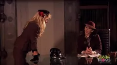 Stocking-clad blonde enjoys big cock