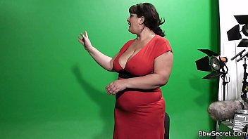 Play BBW gives tit-job then spreads legs